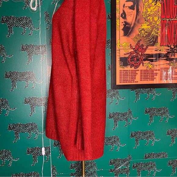 NWT Abercrombie & Fitch Oversized Red Knit Turtle Neck Sweater Size M - Picture 3 of 11